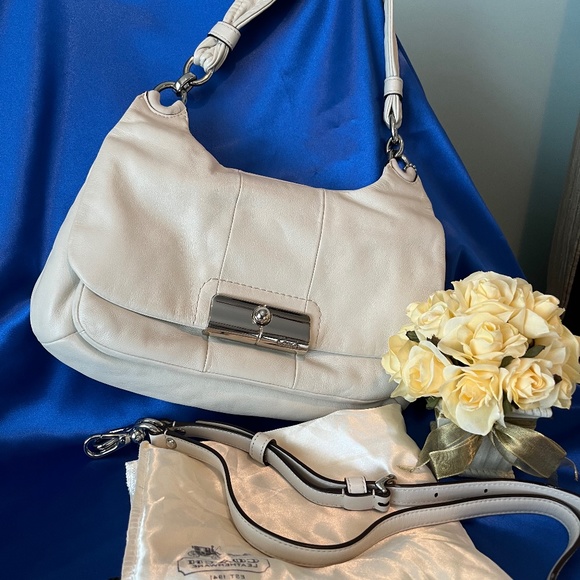 Coach Kristen Ivory Leather Hobo Bag - Picture 1 of 16
